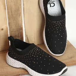 Carlton London sports Women Embellished Lightweight Slip-On Sneakers-32
