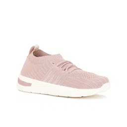 Bata Women Pink Woven Design Slip-On Sneakers-44