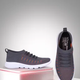 M7 by Metronaut Men Grey & Orange Woven Design Slip-On Sneakers-image-51