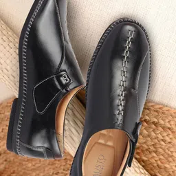 FAUSTO Men Black PU Slip-On Sneakers-image-15
