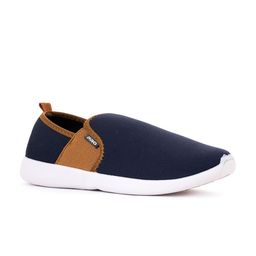 Khadims Men Navy Blue Colourblocked Slip-On Sneakers-image-72