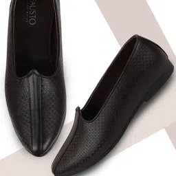 FAUSTO Men Pointed Toe Textured Lightweight Mojaris-18