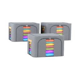 Kuber Industries Grey & White 3 Pieces Printed Drawer Organisers-14