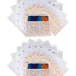 prettykrafts Green & Pink Set of 24 Printed Saree Cover Organisers-0