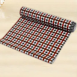 Kuber Industries Maroon & Black Checked Anti Slip Skid Shelf Mat Pack Of 2-52