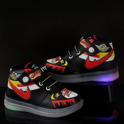 PASSION PETALS Kids Printed Round Toe Led Sneakers-image-30