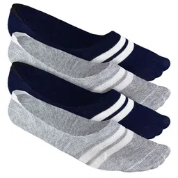 Heelium Men Striped Pack of 4 Odour Free Breathable Low Cut Bamboo No Show Socks-57