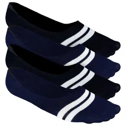Heelium Men Striped Pack of 4 Odour Free Breathable Low Cut Bamboo No Show Socks-11