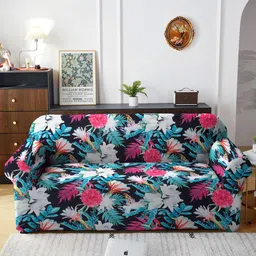 Cortina Red Printed Stretchable Non-Slip 3-Seater Sofa Covers-image-16