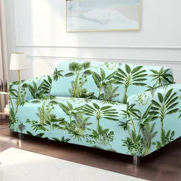 Aura Blue & Green 3 Seater Printed Sofa Cover-image-19