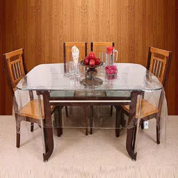 Kuber Industries Transparent 6-Seater Rectangular Table Cover image 1