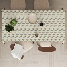 Astitva Cream and Brown Cotton Dining Table Covers-17