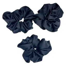 DIAN Black Pack of 3 XL Satin Hair Scrunchies-43