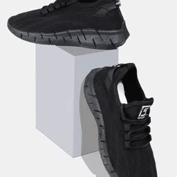 RapidBox Men Black Textured Sneakers-image-13