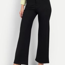 Next One Women Black Straight Fit High-Rise Trousers-picture-48