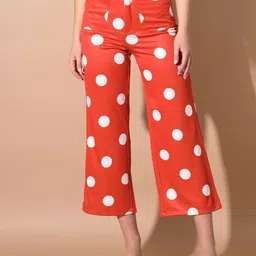 BAESD Women Original Polka Dots Printed Mid Rise Cropped Culottes-picture-5