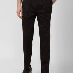 Peter England Casuals Men Black Pleated Trousers-image-25