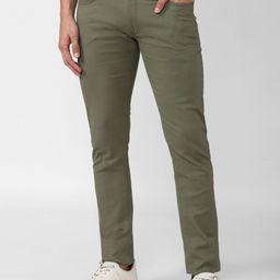 Peter England Casuals Men Olive Green Skinny Fit Trouser-image-117