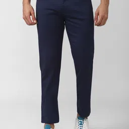 Peter England Casuals Men Navy Blue Slim Fit Cotton Chinos Trousers-53