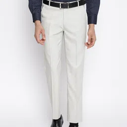 Cantabil Men Self Design Cotton Formal Trousers-image-59