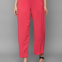 Allen Solly Woman Women Pink Solid Parallel Trouser-50