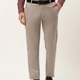 SOJANYA Men Grey Smart Formal Trousers-image-79