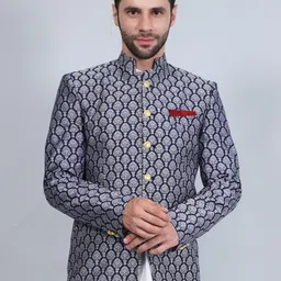 Wintage Ethnic Printed Bandhgala Blazer-picture-15