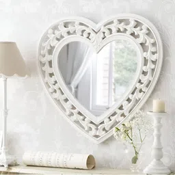 VAS collection home White Textured  Wooden Wall Mirrors-30