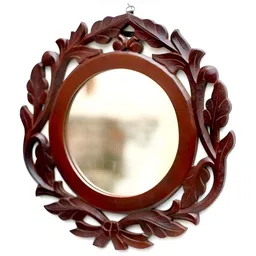 VAS collection home Brown Textured  Wooden Wall Mirrors-27
