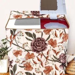 E-Retailer Brown & Beige Printed Washing Machine Cover-image-2