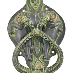Indianshelf Black & Green Deer Two Elephants Knocker-image-87