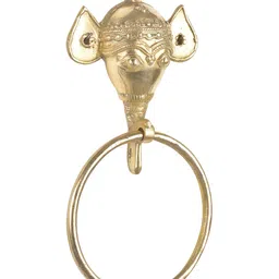 Indianshelf Gold Toned Elephant Brass Door Knocker-8