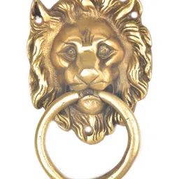 Indianshelf Beige Lion Head Brass Door Knocker-image-84