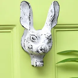 Indianshelf White & Black Rabbit Face Door Knockers-16