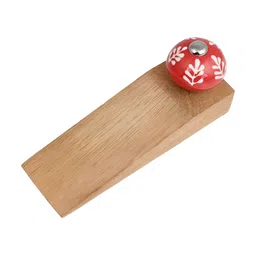 Indianshelf Red & Beige Leaf Printed Door Stopper-picture-5
