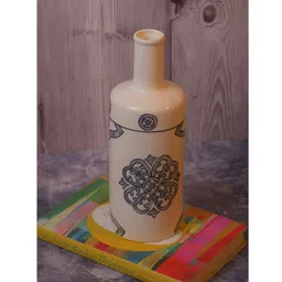Two Moustaches White & Black Printed Ceramic Flower Vase-13