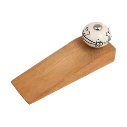 Indianshelf Black & Beige Leaf Printed Door Stopper-image-8