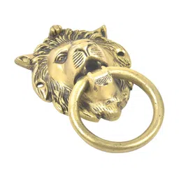 Indianshelf Beige Brass Lion Head Ring Door Knocker-image-28