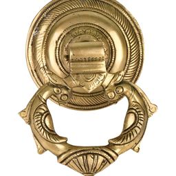 Indianshelf Beige Twin Peacocks Door Knocker-image-1