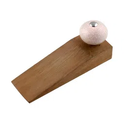 Indianshelf Cream Coloured & Beige Crackle Door Stopper-6