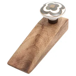 Indianshelf Beige & White Floral Printed Door Stopper-image-64