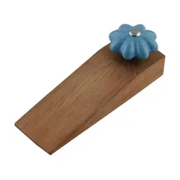Indianshelf Turquoise Blue & Beige Crackle Door Stopper-picture-53