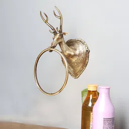 Two Moustaches Beige Royal Stag Design Towel Hanger-image-48