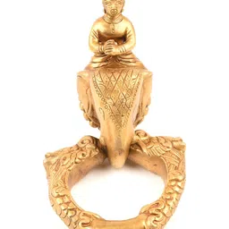 Indianshelf Gold Toned Elephant And Mahout Door Knocker-11