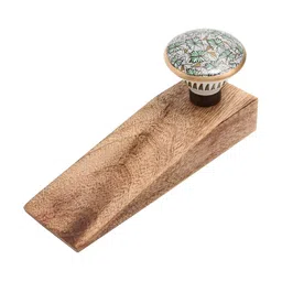 Indianshelf Beige & Green Butterfly Printed Door Stopper-image-46
