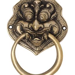 Indianshelf Beige Dragon Face Brass Door Knocker-image-86