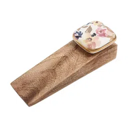 Indianshelf Beige & White Printed Door Stopper-9