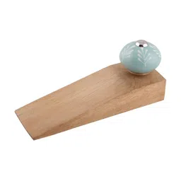 Indianshelf Green & Beige Leaf Floral Door Stopper-image-3