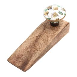 Indianshelf Beige & White Flower Printed Door Stopper-picture-29