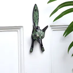 Indianshelf Black & Green Vintage Fox Head Knocker-image-10